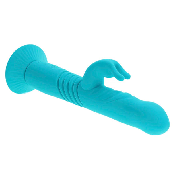 Evolved Bunny Hop thrusting rabbit vibrator dual motor waterproof rechargeable silicone vibrator