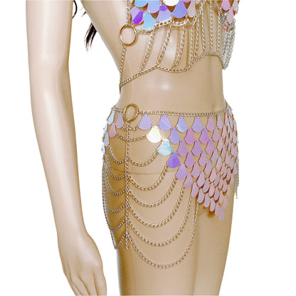 Holographic Chainmail Bikini Set