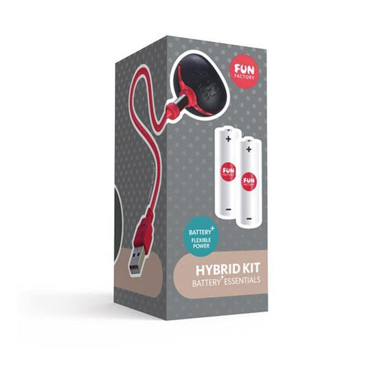 Fun Factory Hybrid Battery Kit with rechargeable AAA batteries and USB charging cable