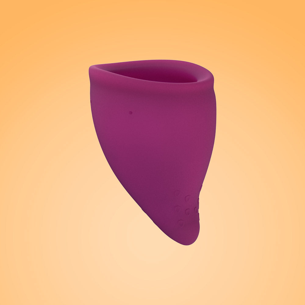 un Factory Fun Cup Explore Kit with two menstrual cups and black antimicrobial storage pouch