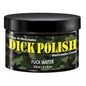 Dick Polish Masturbation Cream – Camouflage-themed 270 ml jar with bold yellow logo, by FuckWater