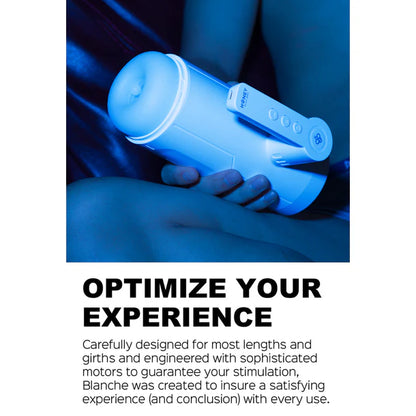 Honey Play Box Blanche Automatic Male Masturbator with thrusting and vibrating functions for advanced pleasure and stimulation