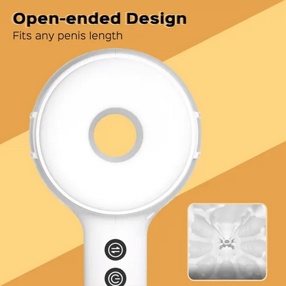 Honey Play Box Faye Open-ended Thrusting Male Masturbator with 7 vibration patterns and 4 thrusting modes for customizable pleasure.