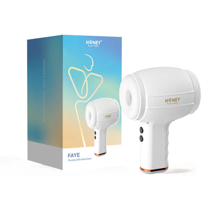 Honey Play Box Faye Open-ended Thrusting Male Masturbator with 7 vibration patterns and 4 thrusting modes for customizable pleasure.