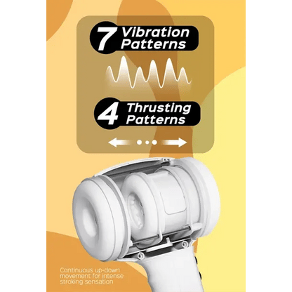 Honey Play Box Faye Open-ended Thrusting Male Masturbator with 7 vibration patterns and 4 thrusting modes for customizable pleasure.