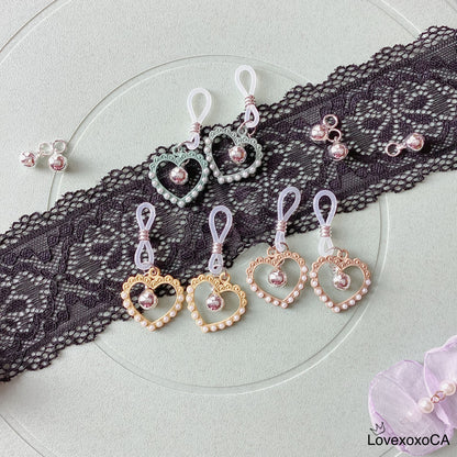 Heart with Bell  Nipple Rings