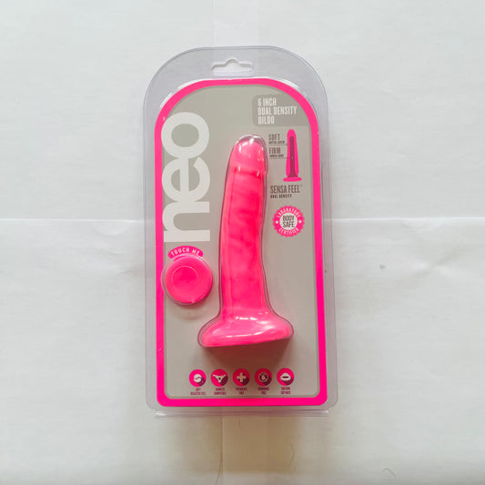 Neo 6 Inch Dual Density Cock in Pink