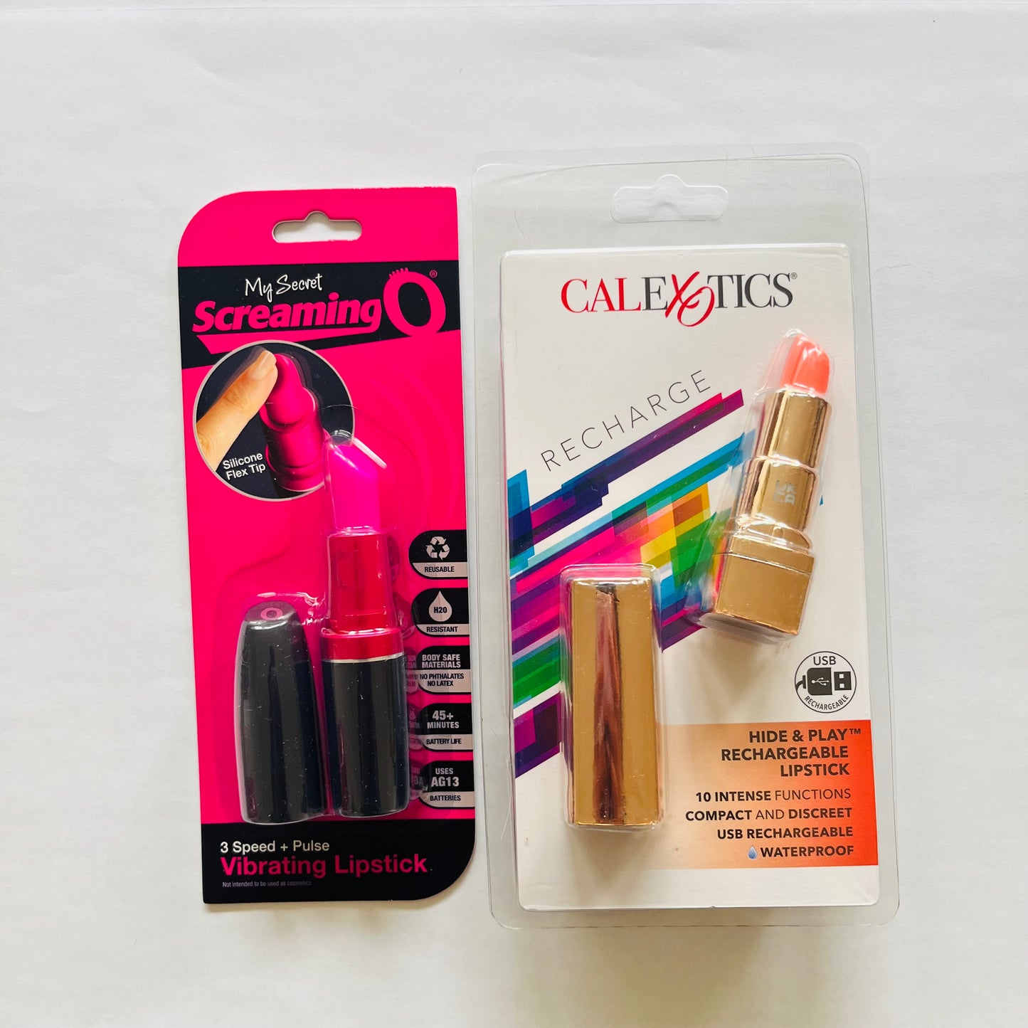 Bundle: Screaming O My Secret Vibrating Lipstick & CalExotics Hide and Play Lipstick Vibrator Orange