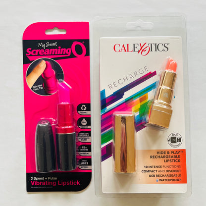 Bundle: Screaming O My Secret Vibrating Lipstick & CalExotics Hide and Play Lipstick Vibrator Orange