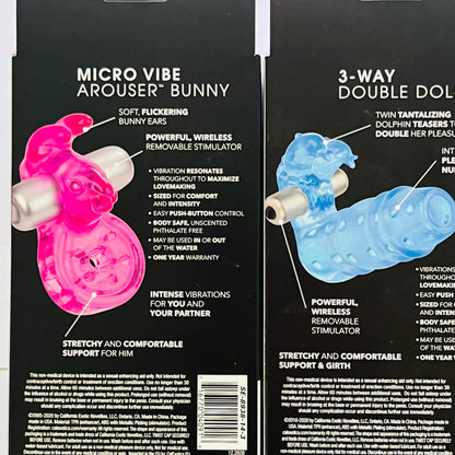 Triple Vibrating Ring Set with Playful Shapes