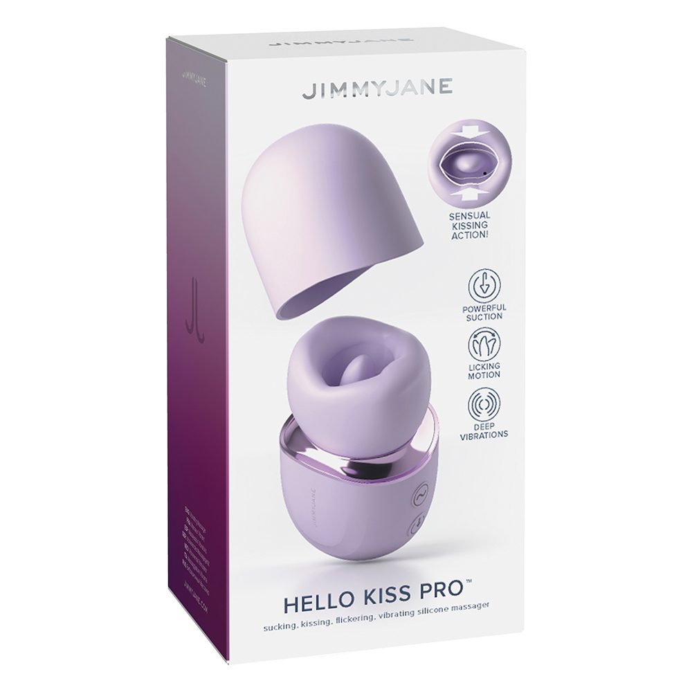 Jimmy Jane Hello Kiss Pro clitoral stimulator with kissing lips, suction, and flickering tongue