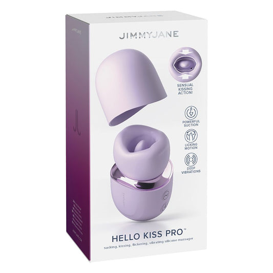 Jimmy Jane Hello Kiss Pro clitoral stimulator with kissing lips, suction, and flickering tongue