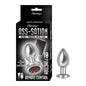 NassToys Ass-Sation Remote Vibrating Metal Plug - Silver