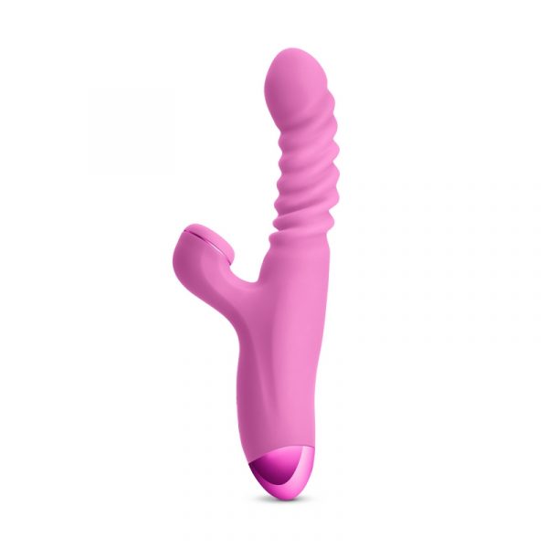NS Novelties Luxe Nova thrusting and throbbing vibrator – dual-action stimulator with silicone body, clitoral arm, and powerful dual motors.