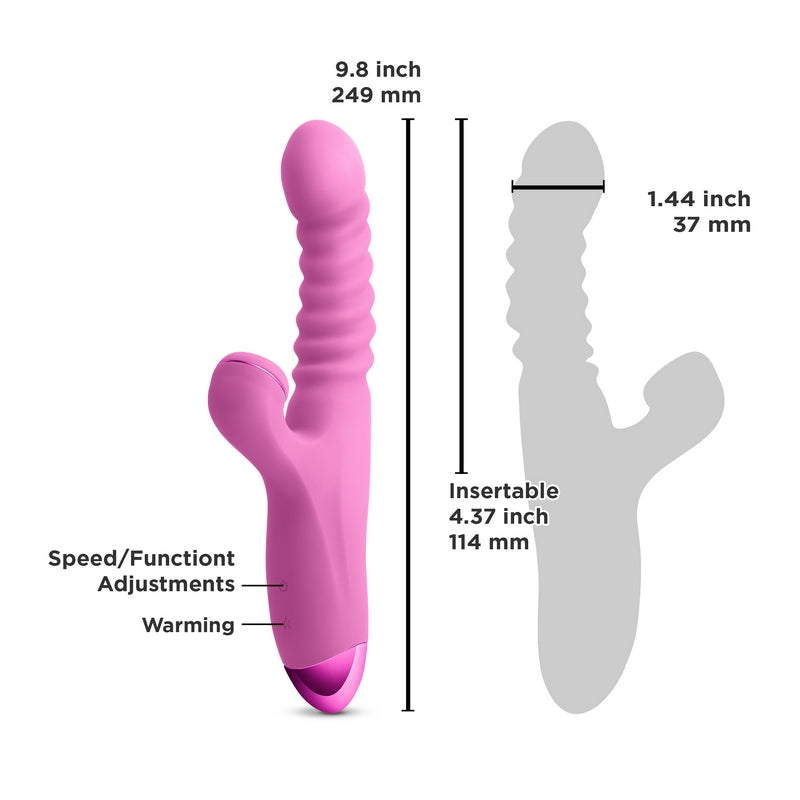 NS Novelties Luxe Nova thrusting and throbbing vibrator – dual-action stimulator with silicone body, clitoral arm, and powerful dual motors.
