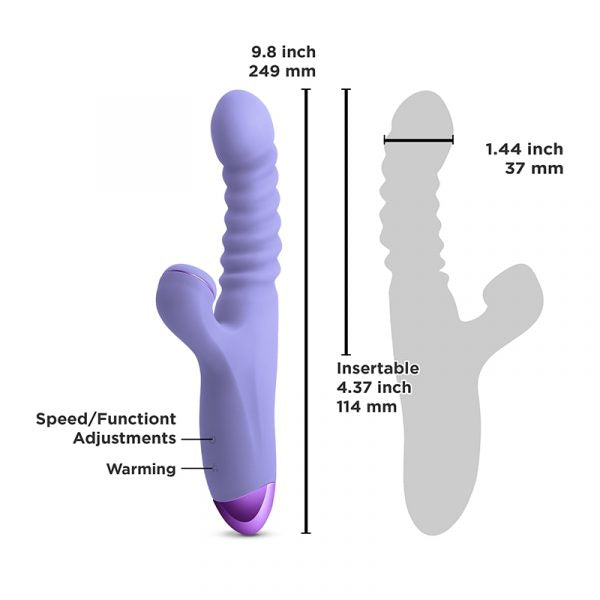 NS Novelties Luxe Nova thrusting and throbbing vibrator – dual-action stimulator with silicone body, clitoral arm, and powerful dual motors.
