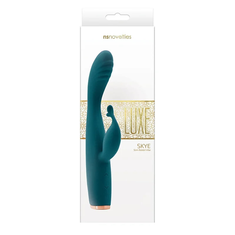 NS Novelties Luxe Skye – Slim Rabbit Vibrator in Platinum Silicone - Pink