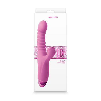 NS Novelties Luxe Nova thrusting and throbbing vibrator – dual-action stimulator with silicone body, clitoral arm, and powerful dual motors.