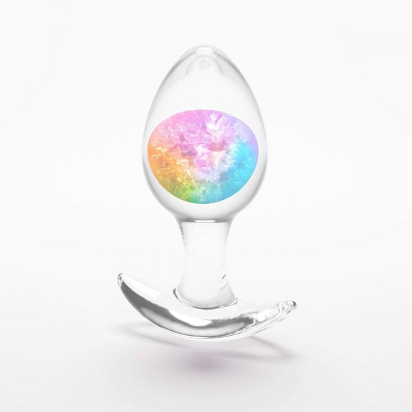Silicone plug with internal glass marble in assorted starlight colors