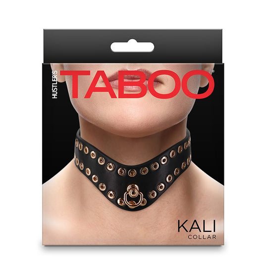 NS Novelties Hustler Taboo Kali Collar – Elegant Black Collar with Golden Studs