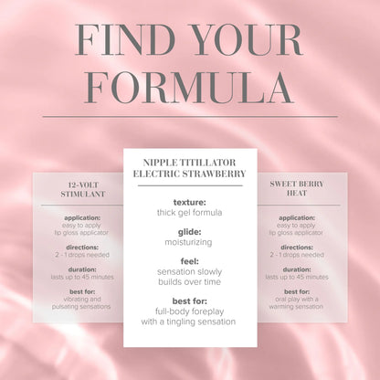 Product packaging with text 'Find Your Formula' on a pink background