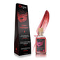 Orgie Sexy Therapy lip massage set with packaging and feather on a white background