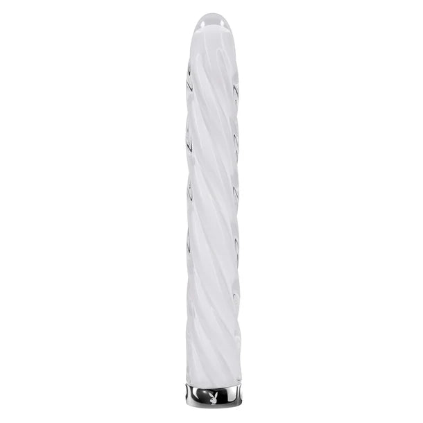 Playboy In A Twist Glass Vibrator