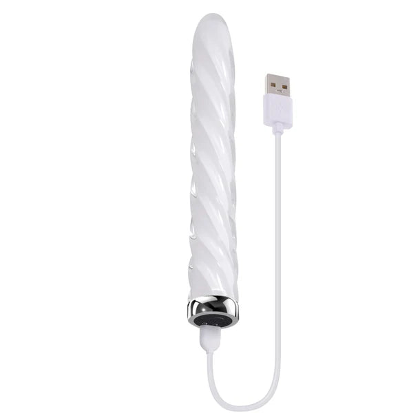 Playboy In A Twist Glass Vibrator