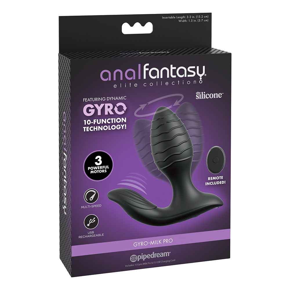 Pipedream Elite Gyro-Milk Pro automated gyrating prostate massager with remote