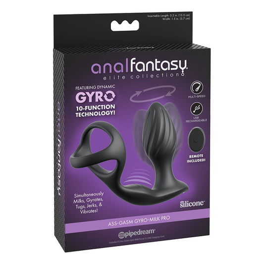 “Pipedream Ass-Gasm Gyro-Milk Pro automated prostate milking plug with gyration, vibration, and c-ring