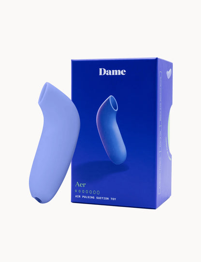 Dame Aer clitoral suction toy in matte silicone finish