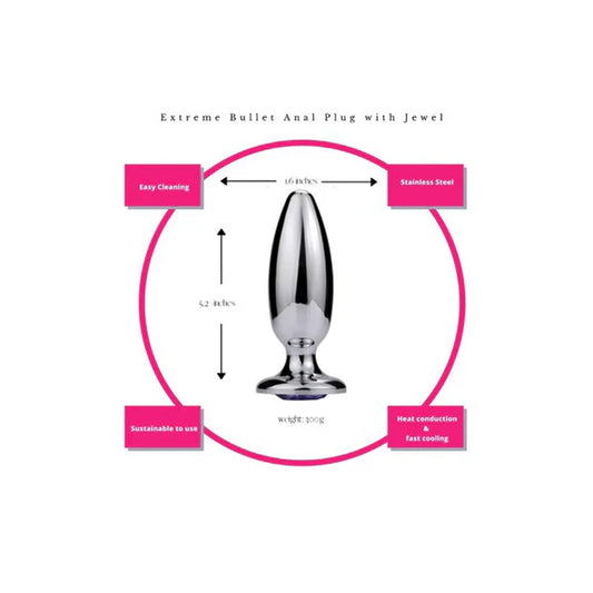 Extreme Bullet Anal Plug w/ Onyx Jewel