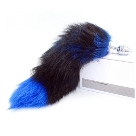 Real Fox Tail Plug - Small Stainless Steel