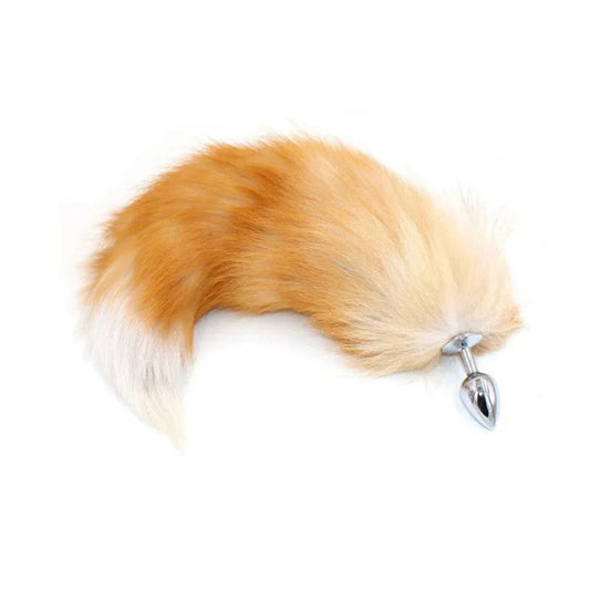 Real Fox Tail Plug - Small Stainless Steel