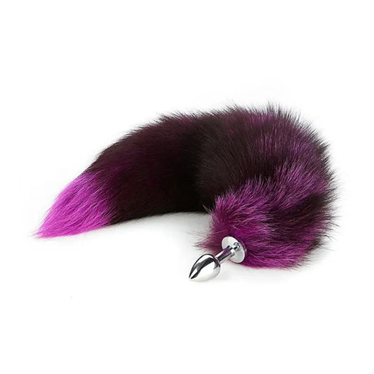 Real Fox Tail Plug - Large Stainless Steel