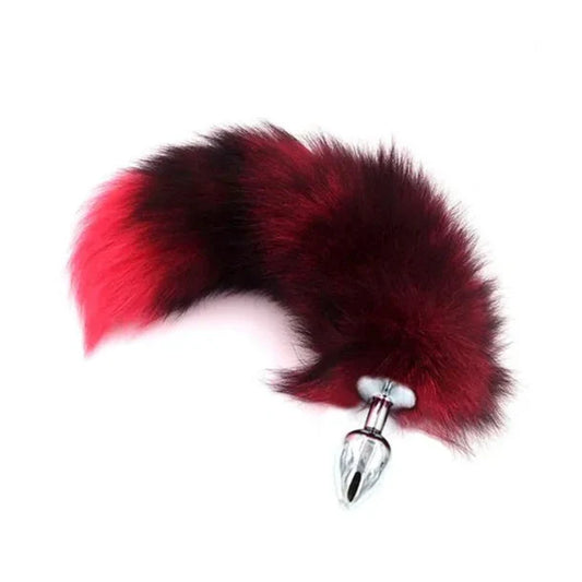 Real Fox Tail Plug - Large Stainless Steel