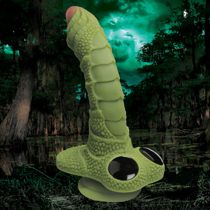 Creature Cocks Swamp Monster Green Scaly Silicone Dildo