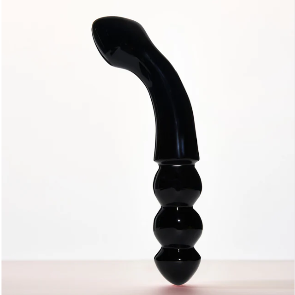 Chakrubs Viper Wand – Black Obsidian Crystal Pleasure Wand with Curved Ridged Design