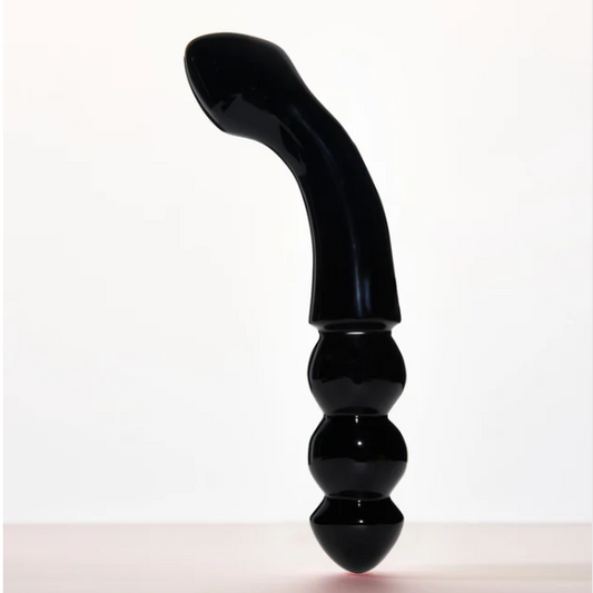 Chakrubs Viper Wand – Black Obsidian Crystal Pleasure Wand with Curved Ridged Design
