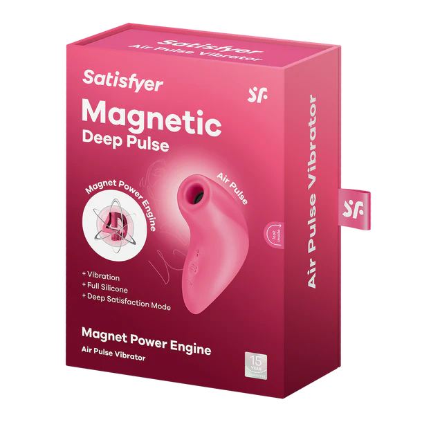 Satisfyer Magnetic Deep Pulse suction vibrator with Air Pulse technology, waterproof and USB rechargeable