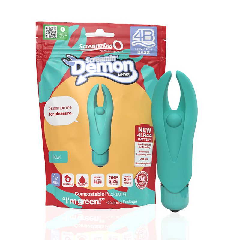 Screaming O 4B Demon mini vibrator with flexible horns and center bead