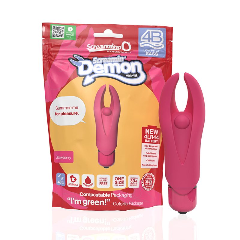 Screaming O 4B Demon mini vibrator with flexible horns and center bead