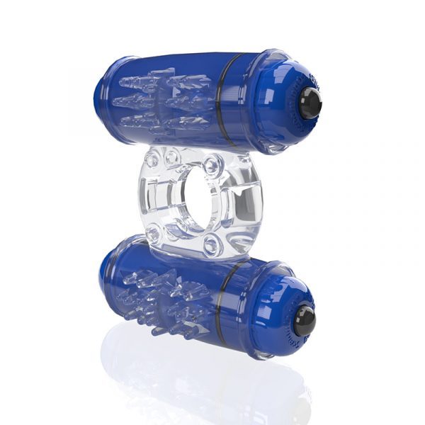 Blue and clear device on a white background
