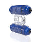 Blue and clear device on a white background