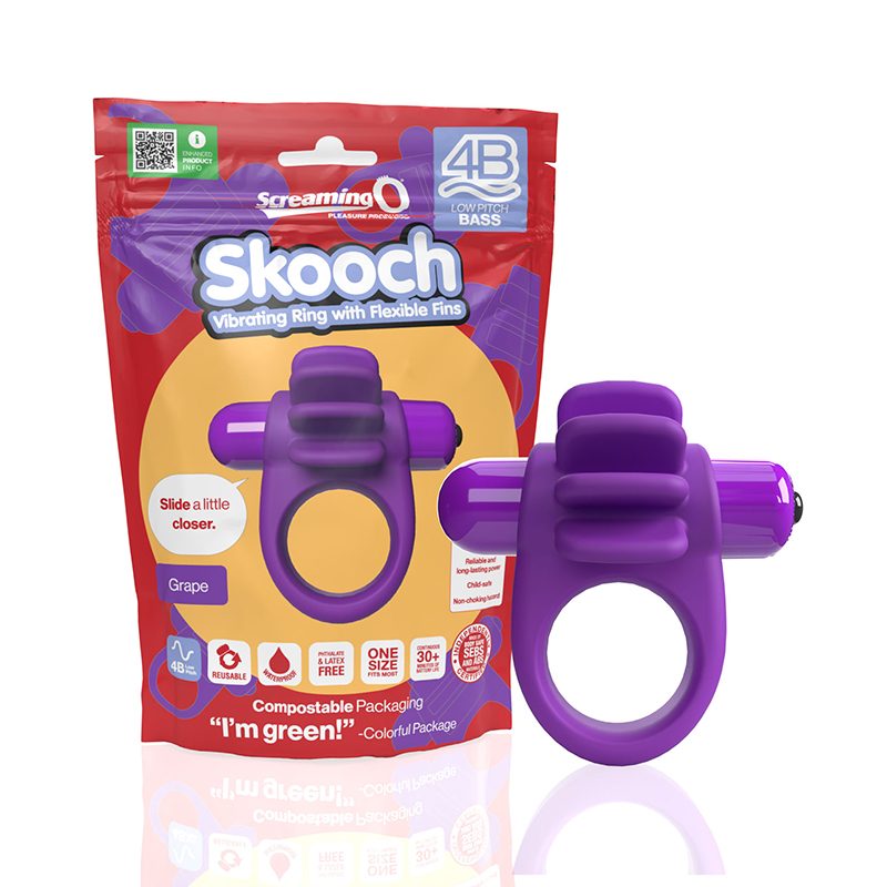 Vibrating cock ring with flexible silicone fins – Screaming O 4B Skooch
