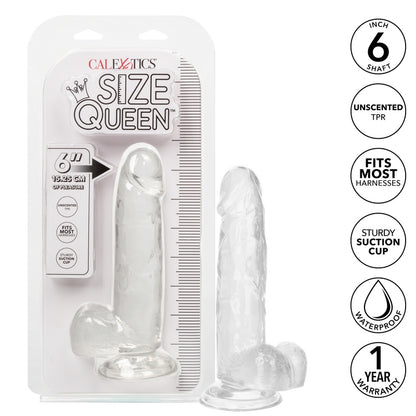 CalExotics Queen 6” Jelly Dildo Clear