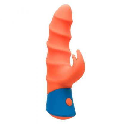 California Exotics Rave Tickler waterproof silicone dual vibrator with swirled shaft and triple ticklers