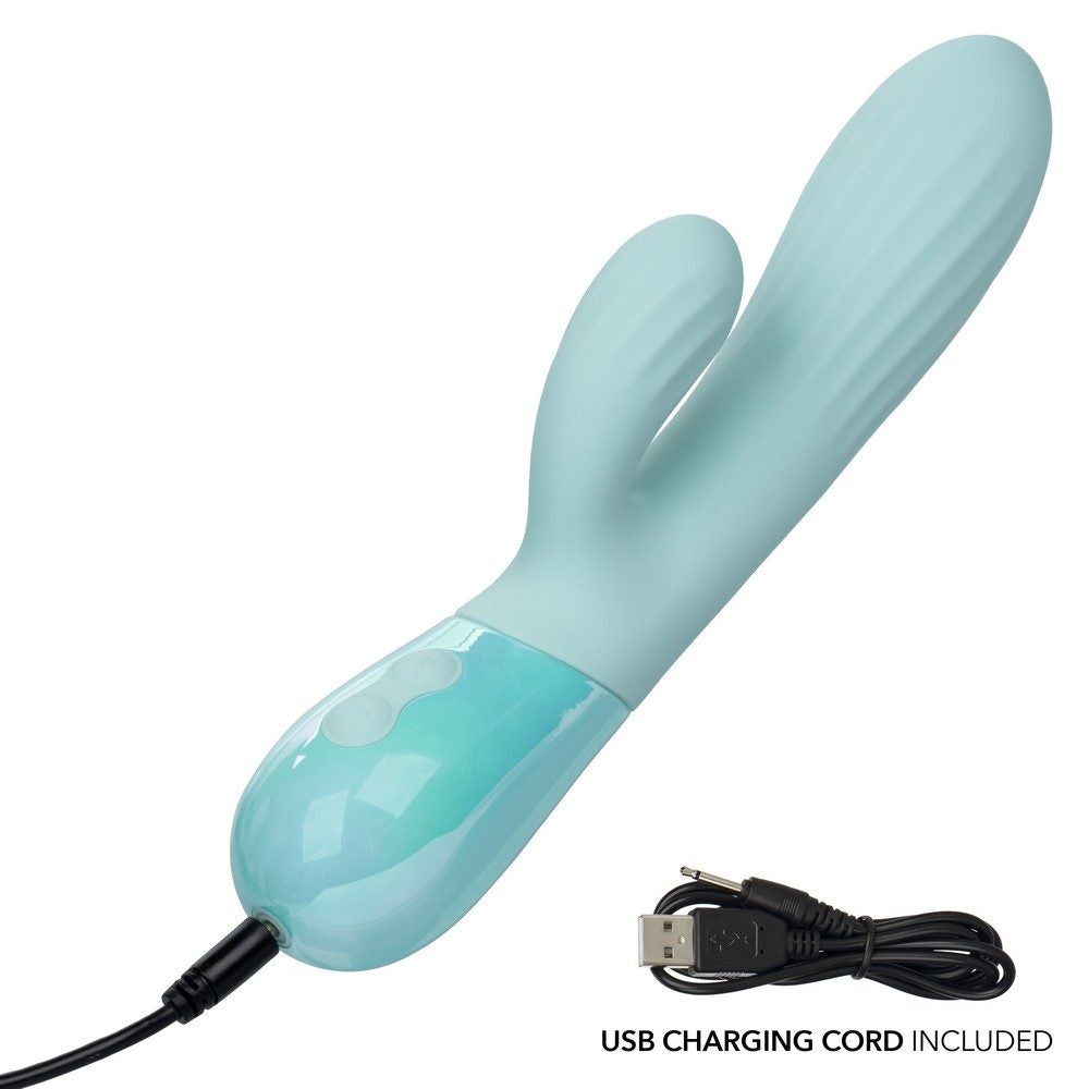 California Exotics Aura Dual Ripple waterproof dual silicone massager in ripple design