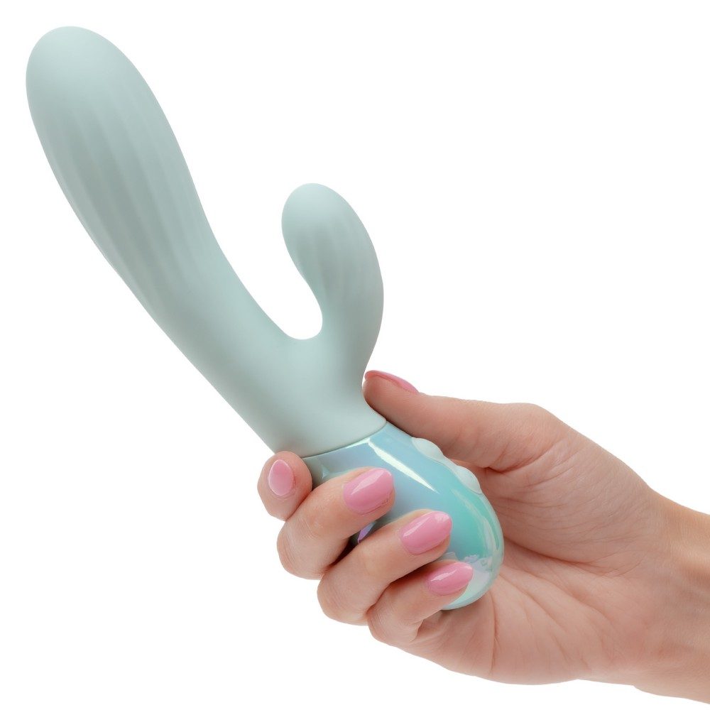 California Exotics Aura Dual Ripple waterproof dual silicone massager in ripple design