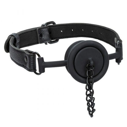 CalExotics Nocturnal Collection Stopper Gag with silicone mouthpiece, adjustable strap, and double-stitched design for open or closed mouth bondage play